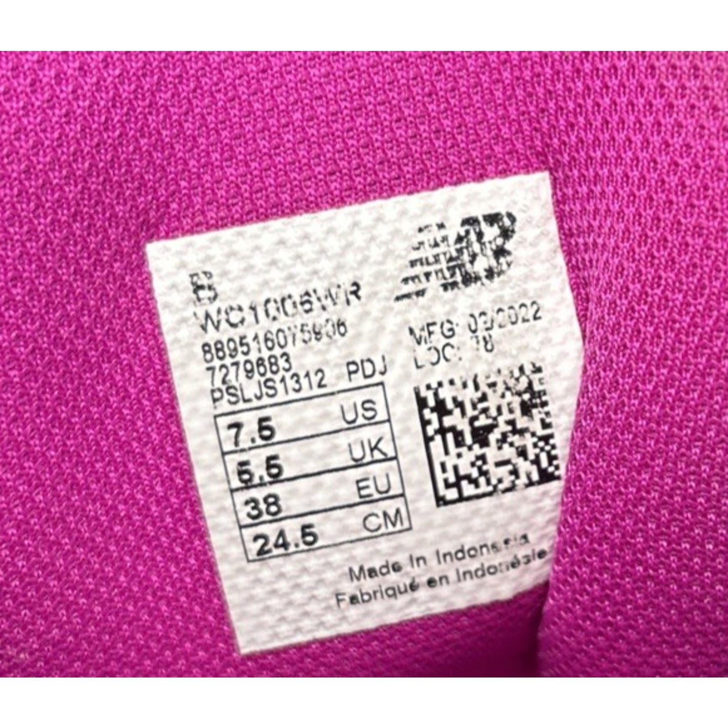 New Balance Womens Court WC1006WR Black Pink Revlite Tennis Athletic Shoes 7.5