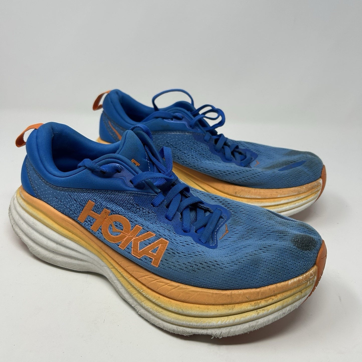 Men's 8.5 D M Hoka One One Bondi 8 1123202-CSVO Coastal Sky Vibrant Orange Shoe