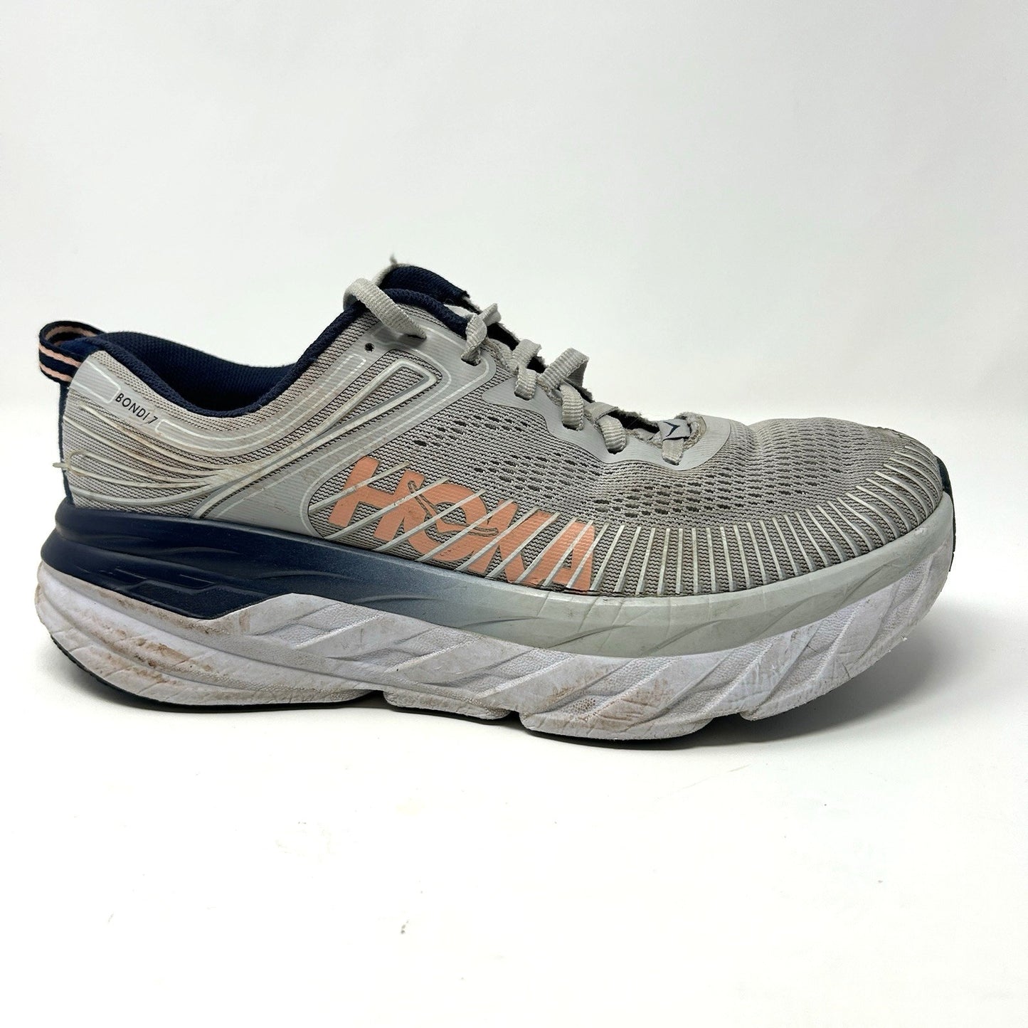 Hoka One One Bondi 7 Shoes Womens Size 8.5 Running Cushioned Mesh Athletic Sneak