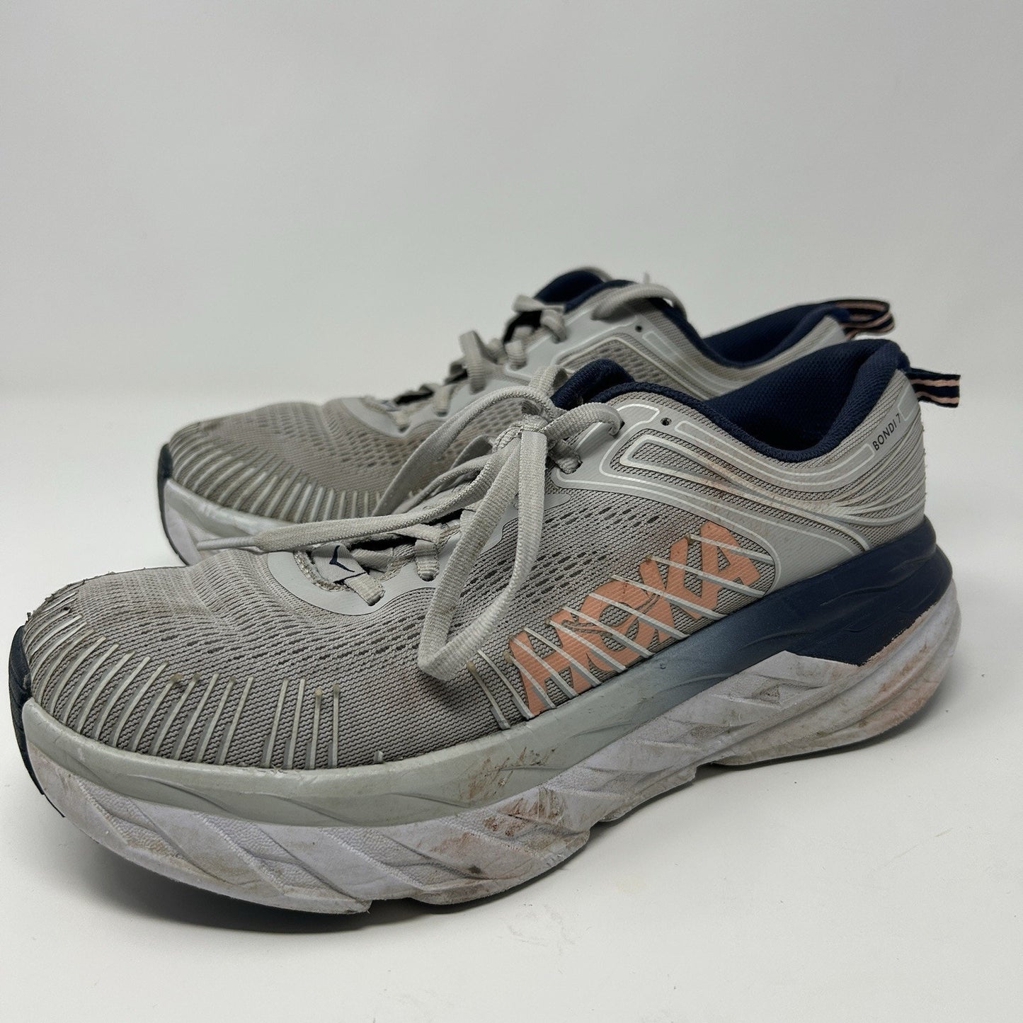Hoka One One Bondi 7 Shoes Womens Size 8.5 Running Cushioned Mesh Athletic Sneak