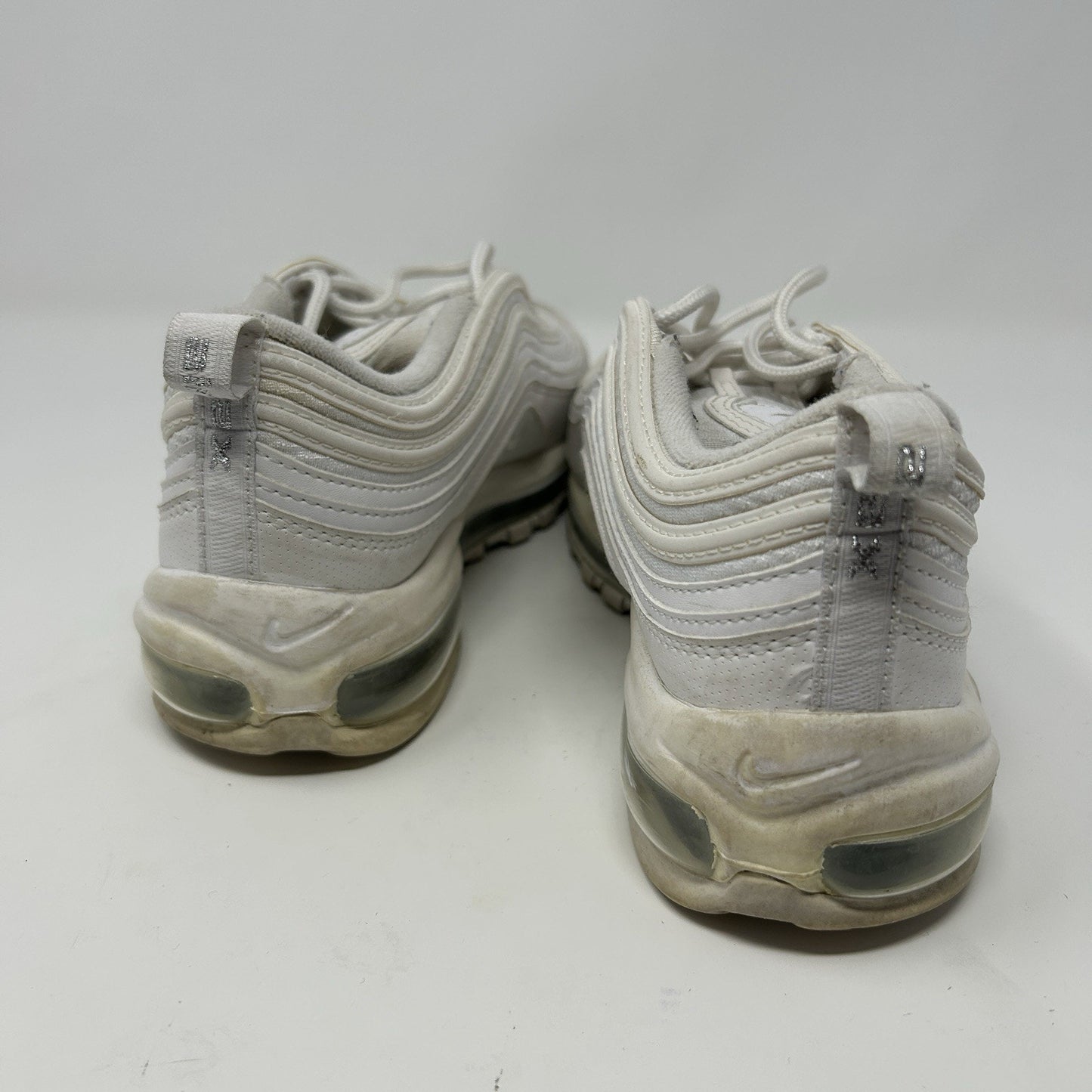 Nike Air Max 97 White Metallic Silver Shoes 921522-104 GS Size 6Y / Womens 7.5