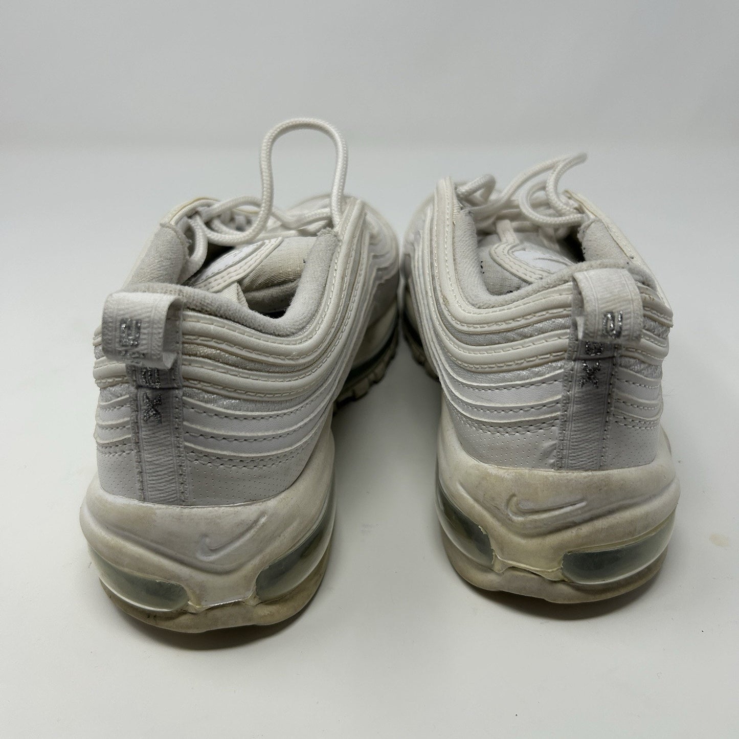 Nike Air Max 97 White Metallic Silver Shoes 921522-104 GS Size 6Y / Womens 7.5