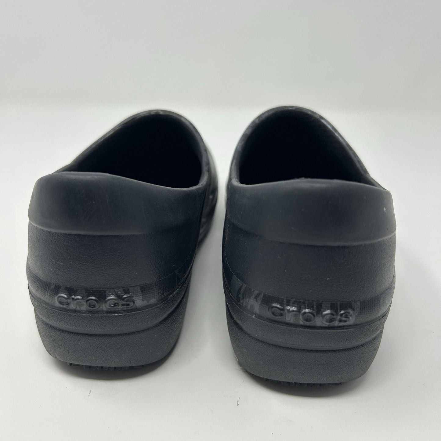 Crocs Neria Pro II Womens Clogs Black Graphic Metallic Floral Rose Nurse Size 4