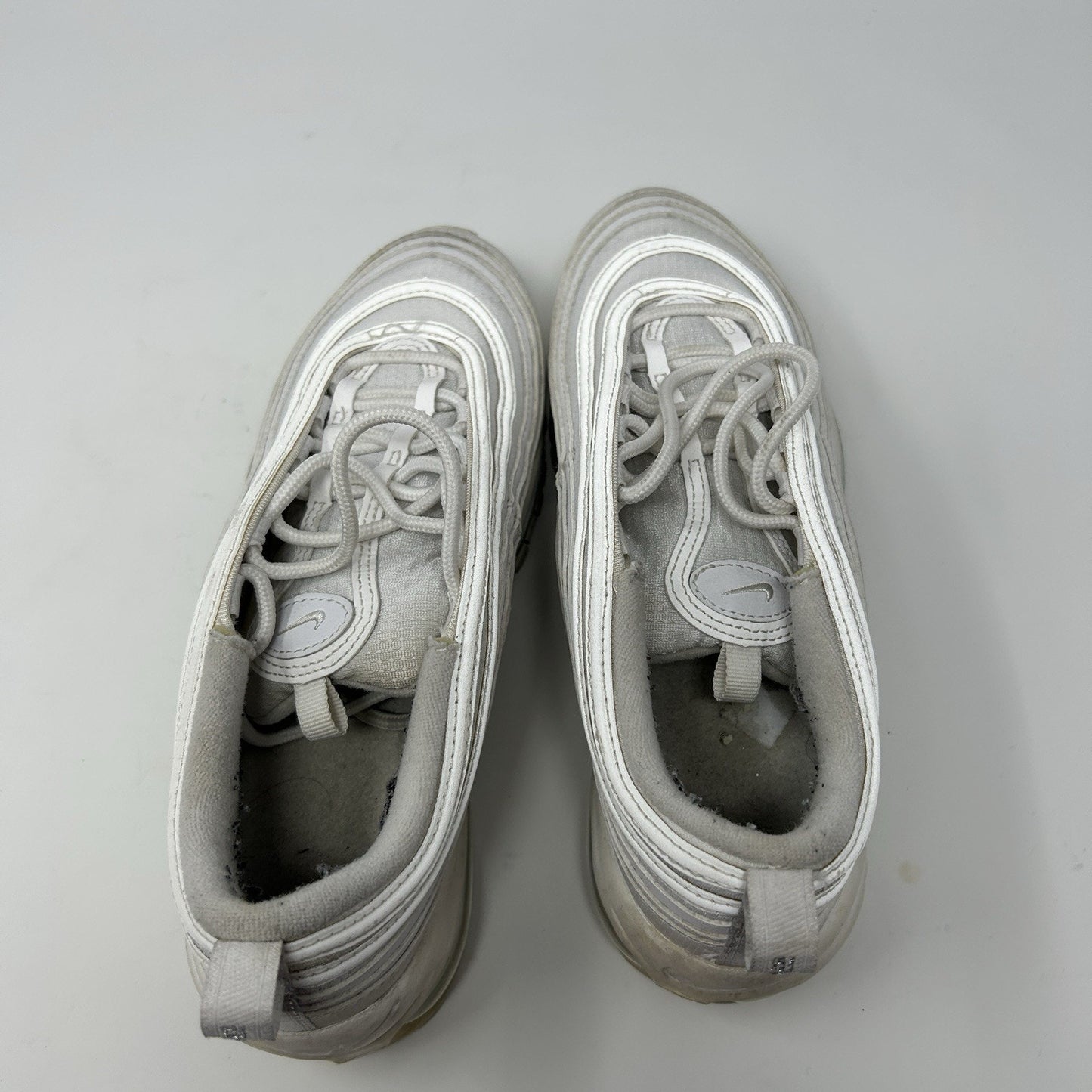 Nike Air Max 97 White Metallic Silver Shoes 921522-104 GS Size 6Y / Womens 7.5