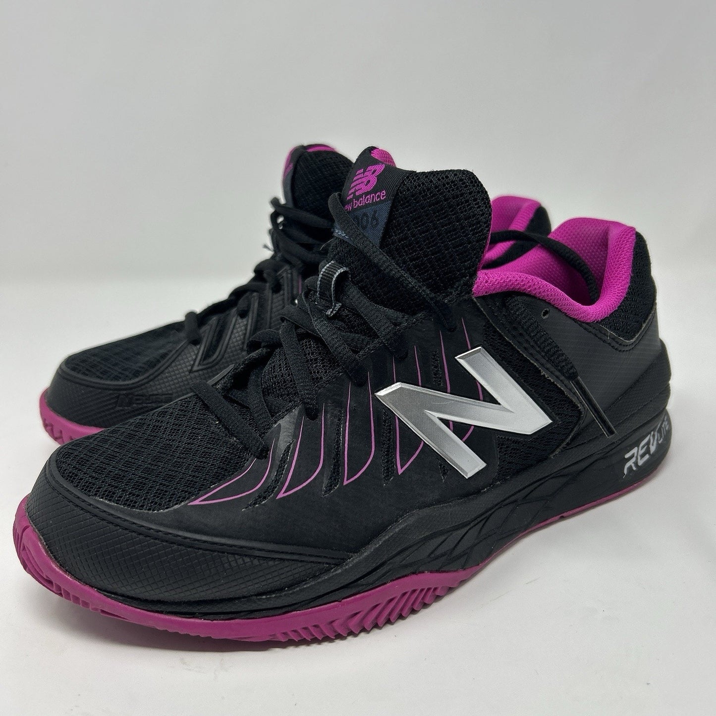 New Balance Womens Court WC1006WR Black Pink Revlite Tennis Athletic Shoes 7.5