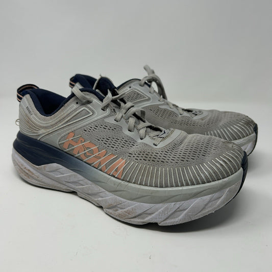Hoka One One Bondi 7 Shoes Womens Size 8.5 Running Cushioned Mesh Athletic Sneak