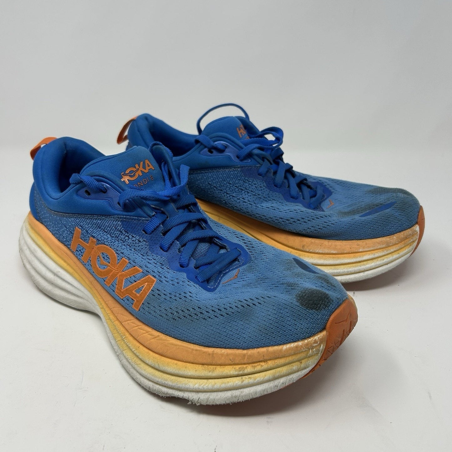 Men's 8.5 D M Hoka One One Bondi 8 1123202-CSVO Coastal Sky Vibrant Orange Shoe
