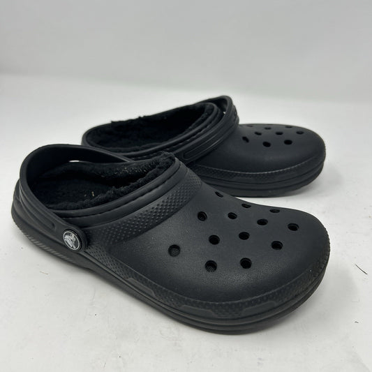 Crocs Kids’ Classic Lined Clogs Black, Girls’ Size J 4