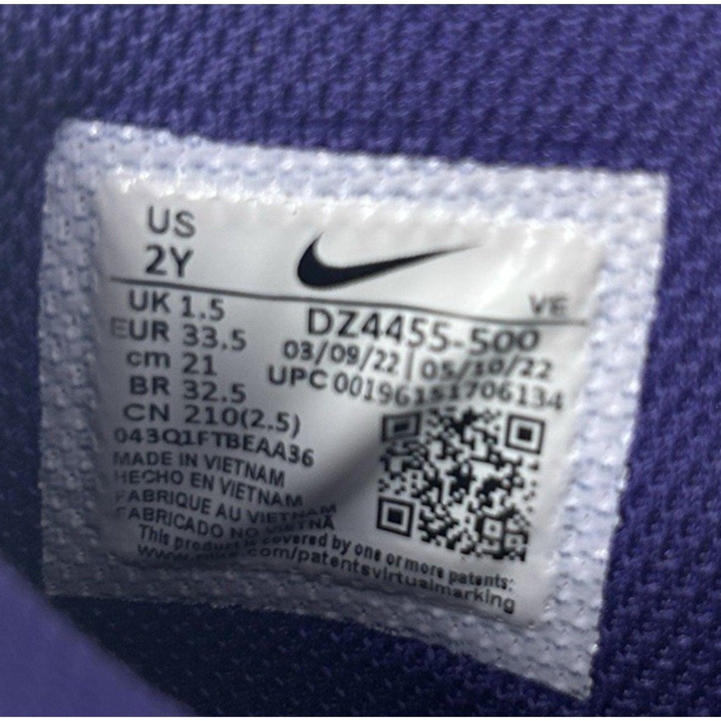 Nike Dunk High Lakers Purple Gold Preschool DZ4455-500 Kids Size 2Y