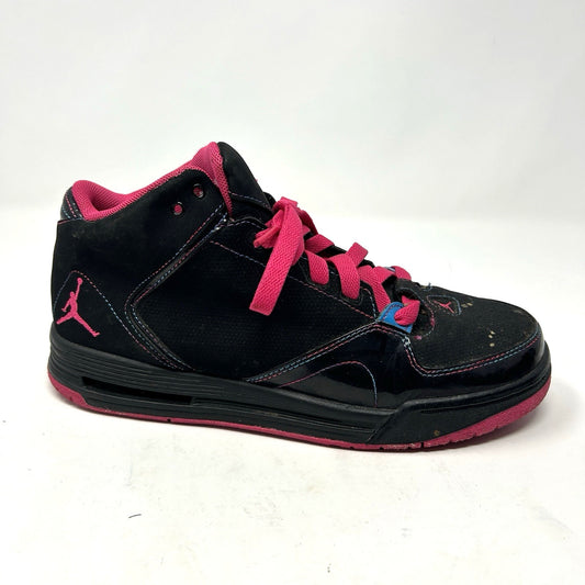 JORDAN FLIGHT MID 2012 AS YOU GO PINK BLACK TEAL PATENT 517629-029. Size 6.5Y