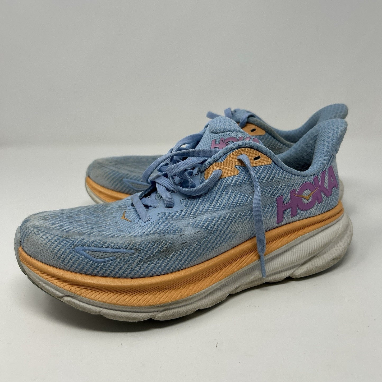 Hoka One One Clifton 9 Running Shoes Womens Size 7.5 B Ice Water Blue
