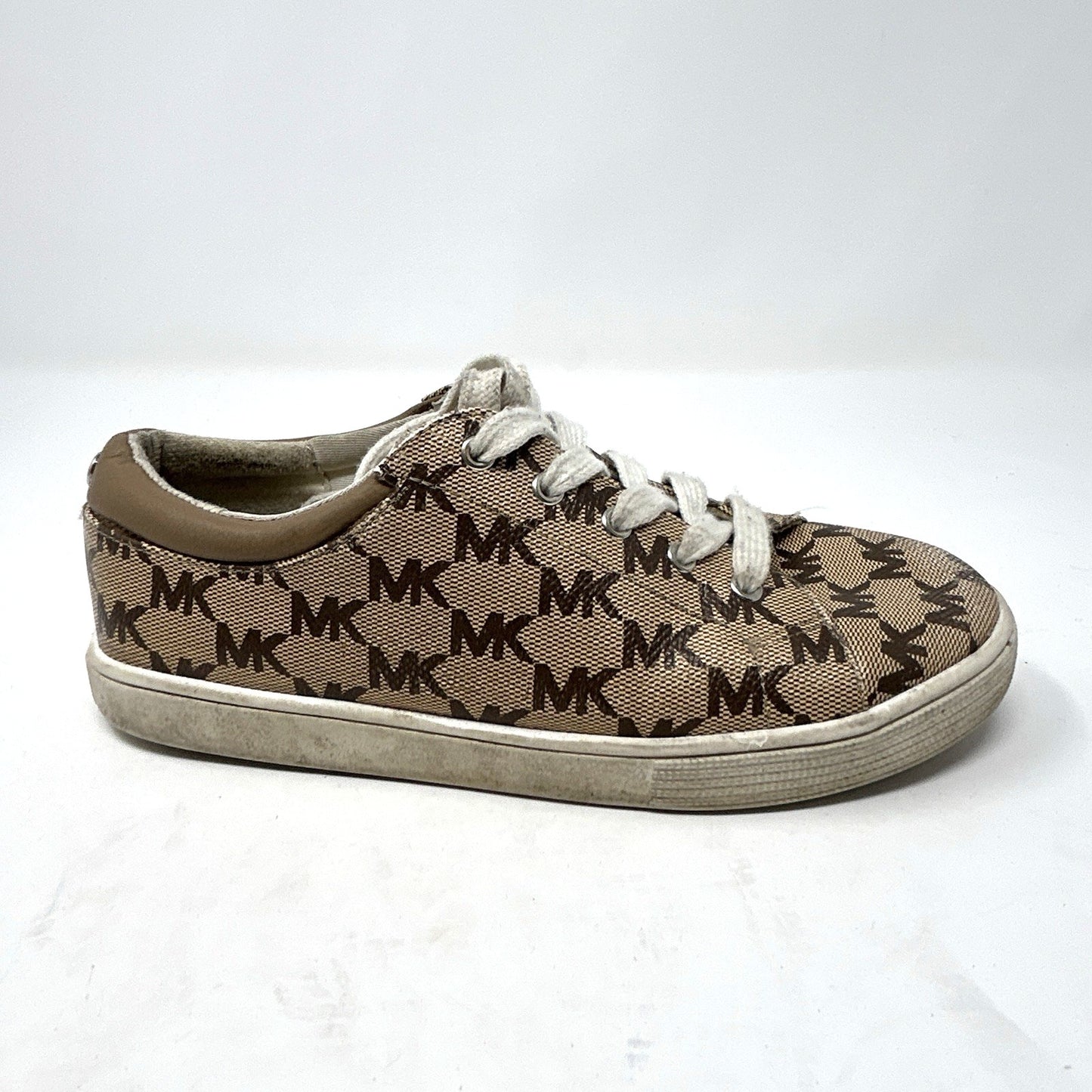 Michael Kors MK Signature Logo Canvas Lace Up Sneakers Mens Size 3 US