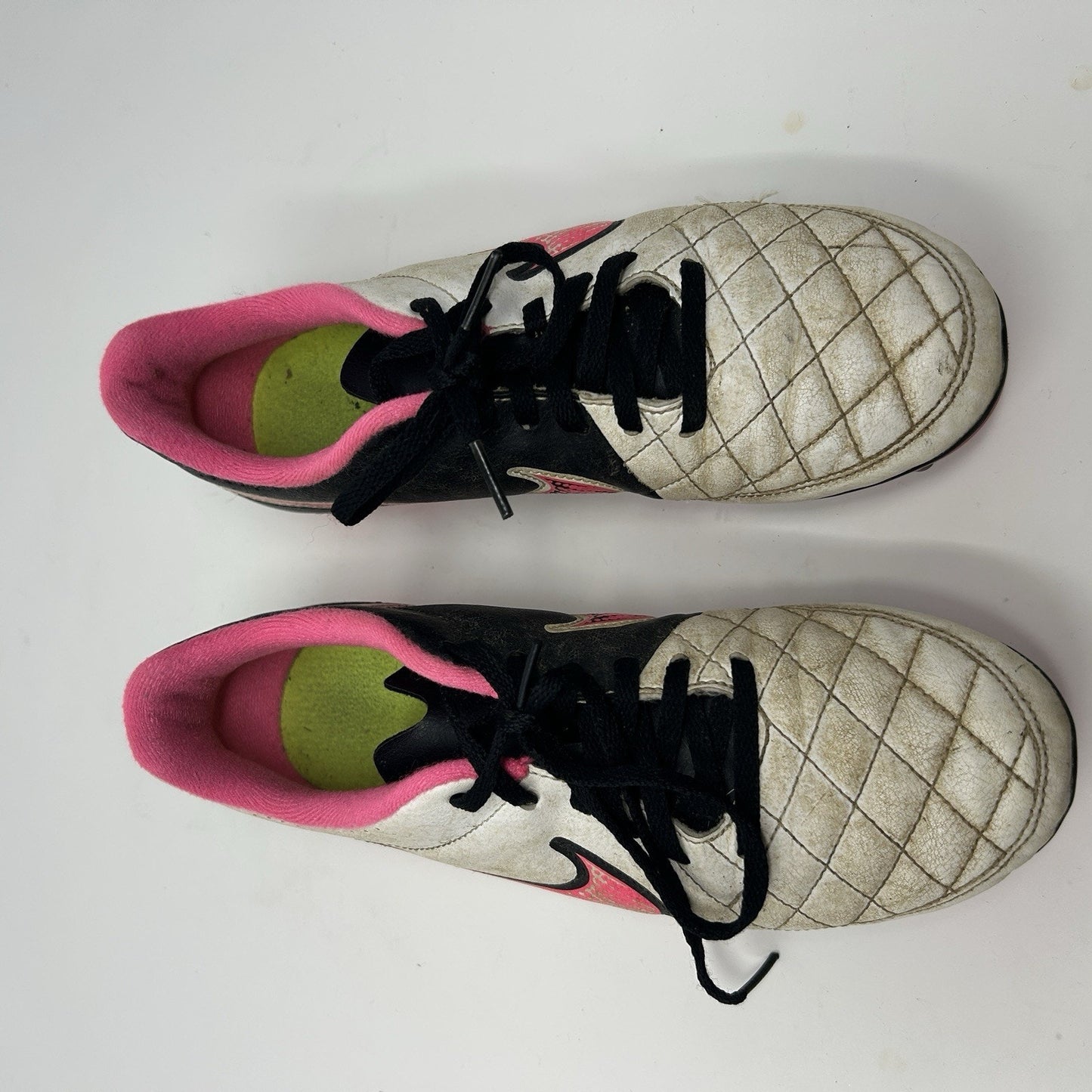 RARE🔥 Sz 7.5 Nike Tiempo Rio II FG White Pink Leather Soccer Cleats 630860-163