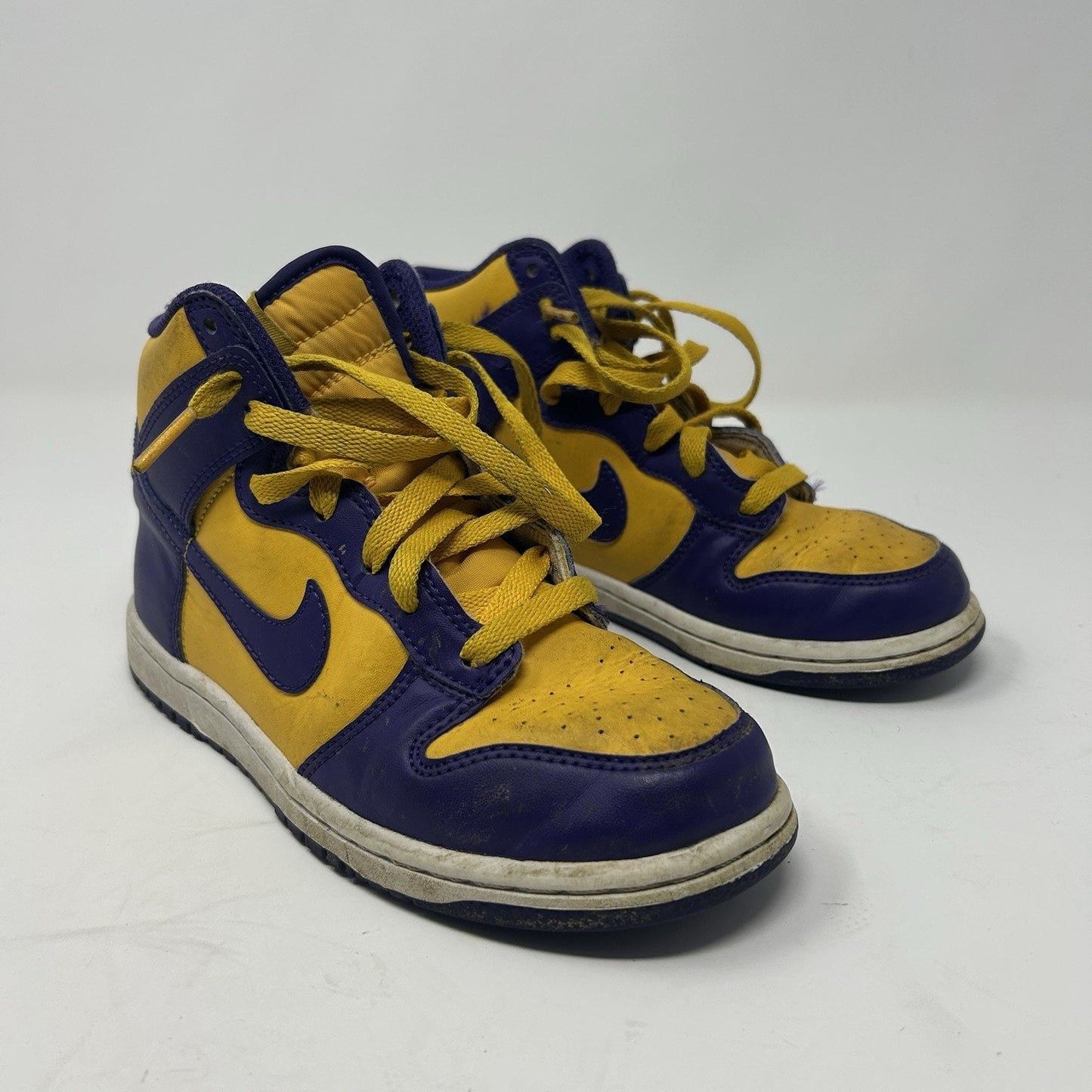 Nike Dunk High Lakers Purple Gold Preschool DZ4455-500 Kids Size 2Y