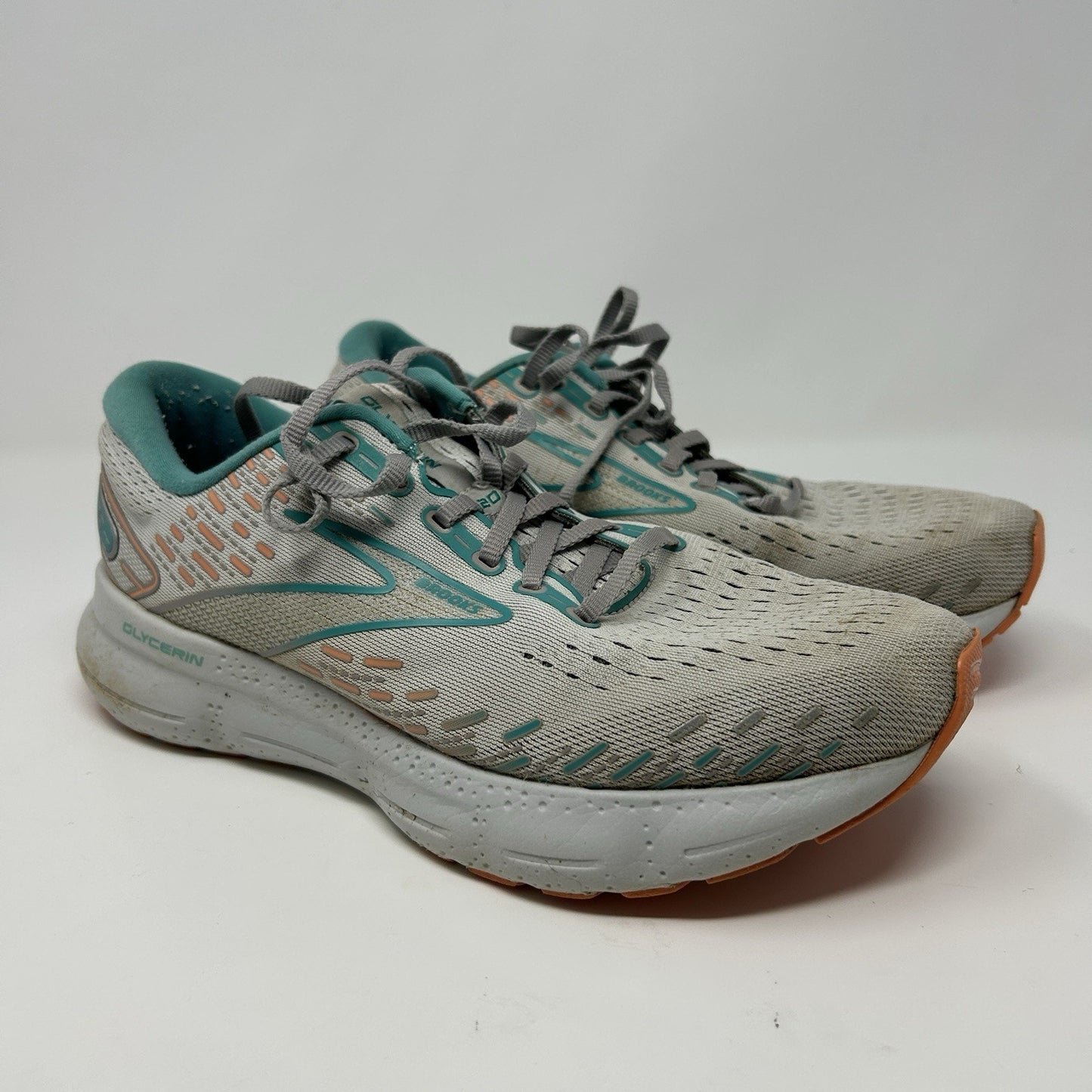 Brooks Womens Glycerin 20 1203691D061 Gray Running Shoes Sneakers Size 9.5