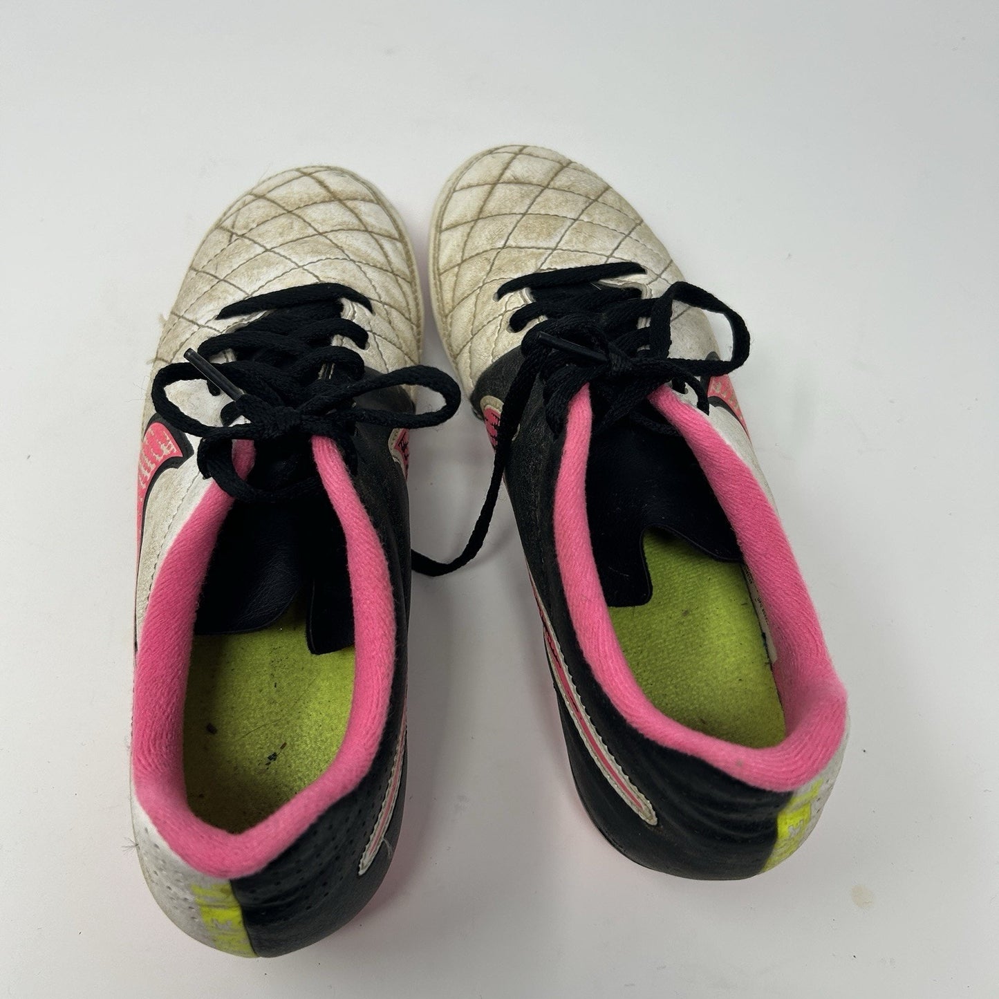 RARE🔥 Sz 7.5 Nike Tiempo Rio II FG White Pink Leather Soccer Cleats 630860-163
