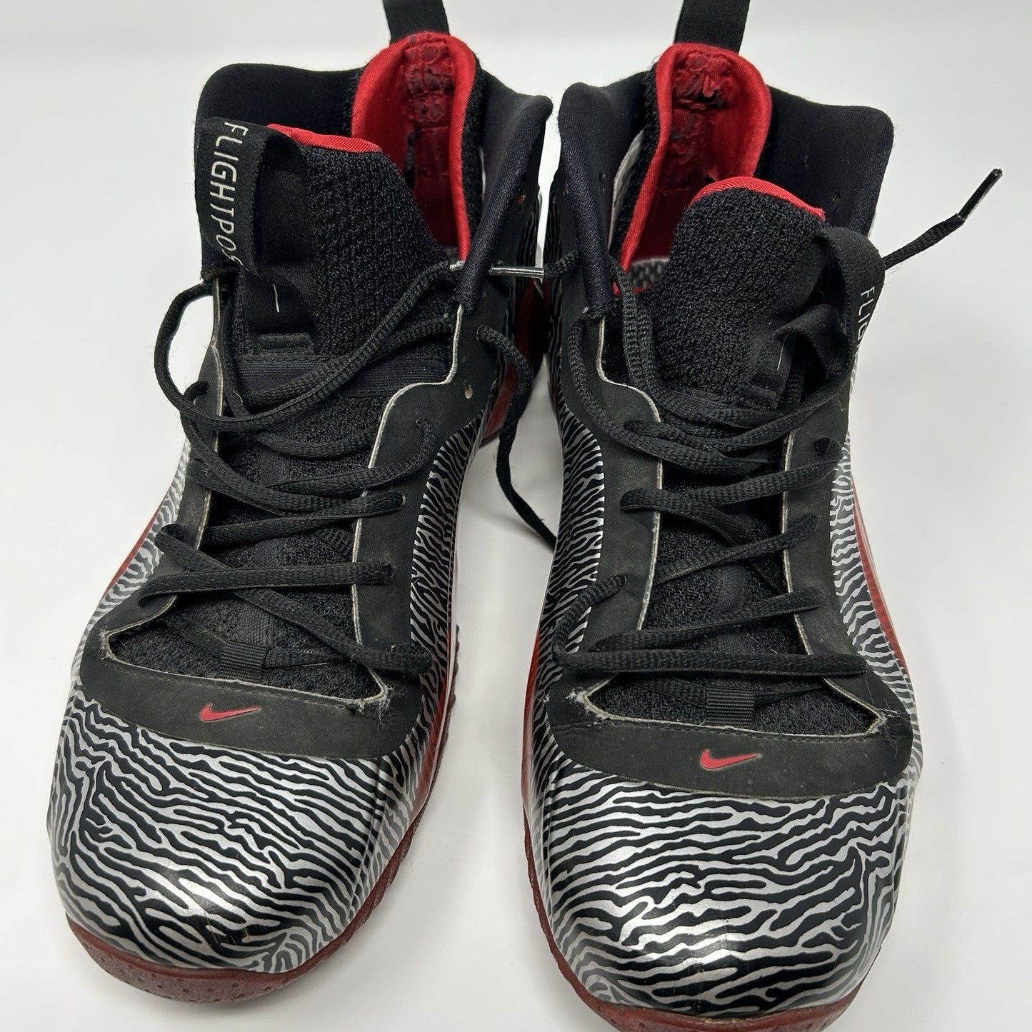 Nike Air Flightposite Exposed Zebra Sneakers Shoes 616765-001 Men's Size 9.5