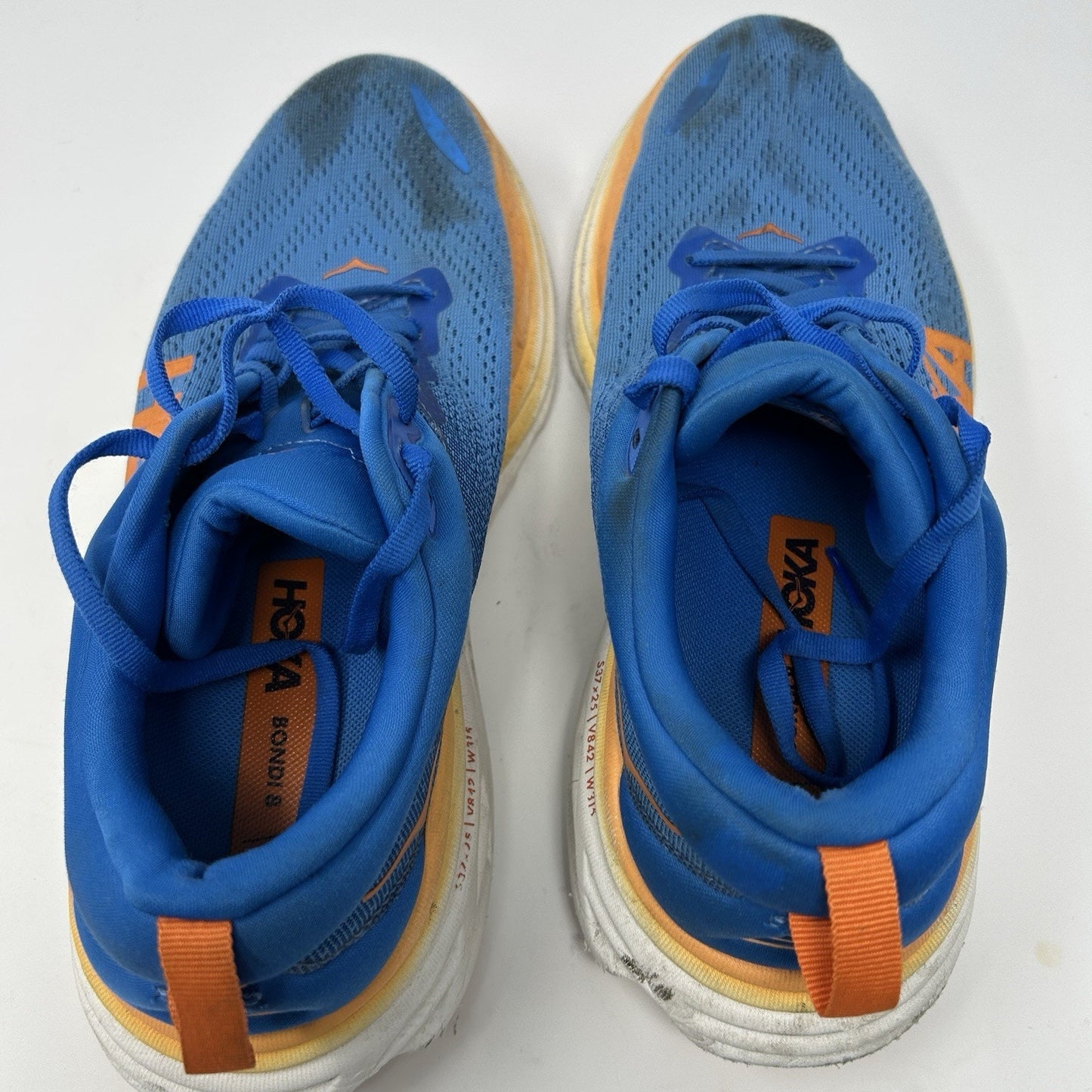 Men's 8.5 D M Hoka One One Bondi 8 1123202-CSVO Coastal Sky Vibrant Orange Shoe