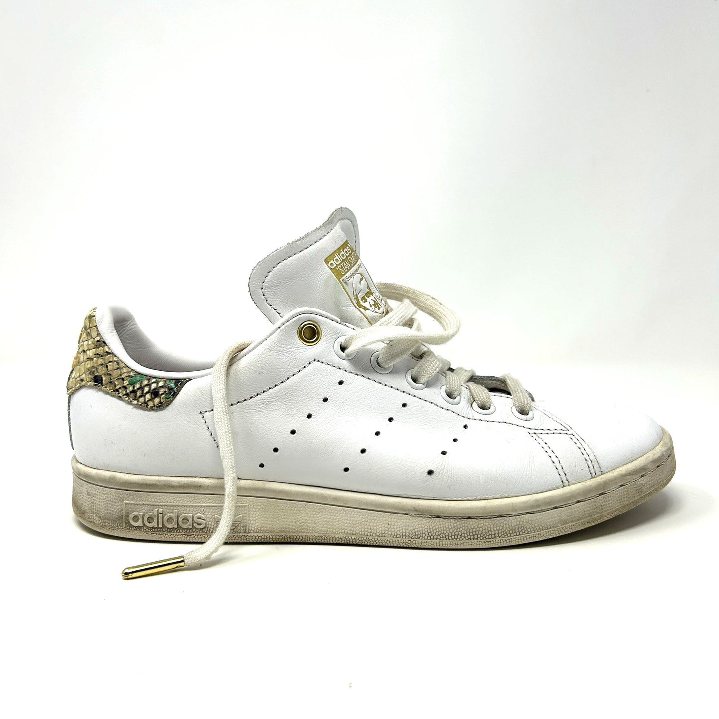 Adidas Stan Smith Womens 8.5 SNAKE SKIN FLORAL Mash Up White Leather Sneaker