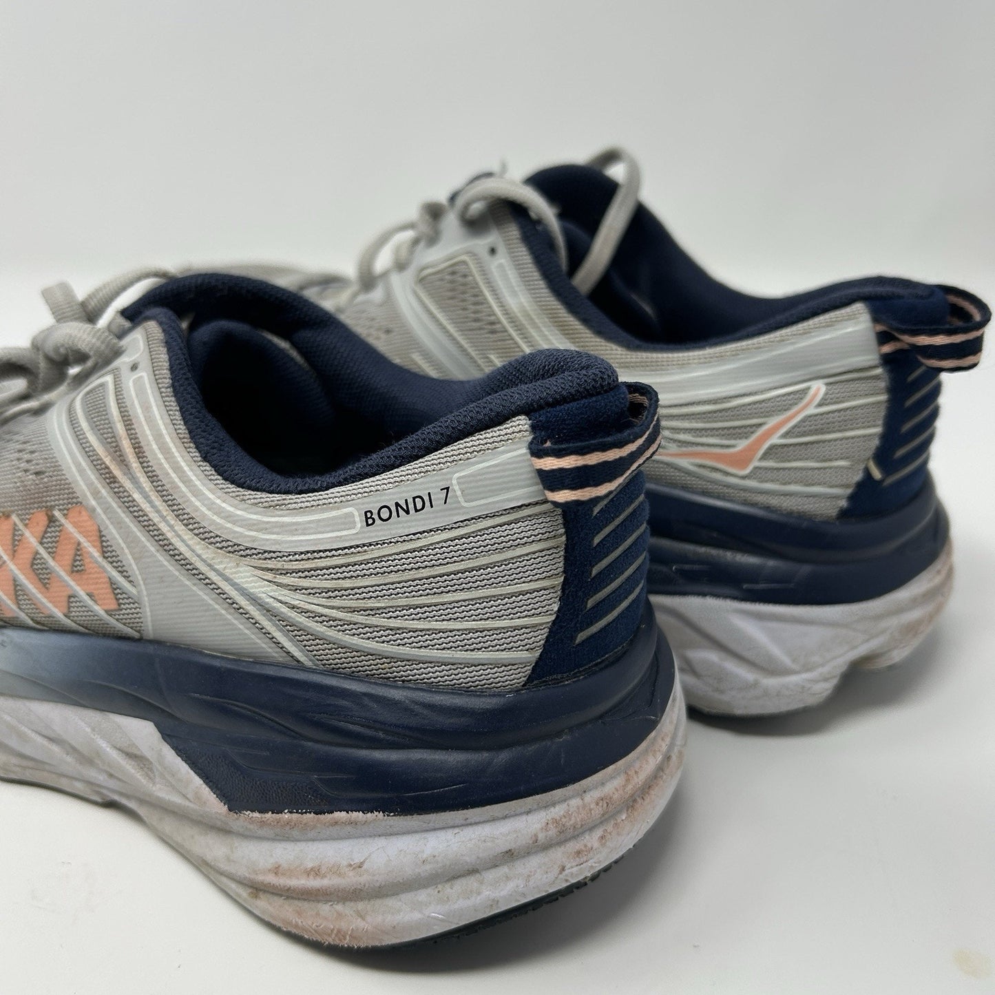 Hoka One One Bondi 7 Shoes Womens Size 8.5 Running Cushioned Mesh Athletic Sneak