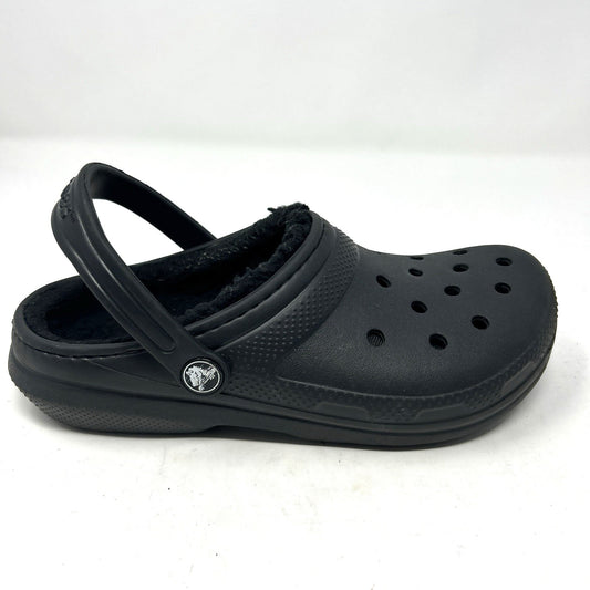Crocs Kids’ Classic Lined Clogs Black, Girls’ Size J 4