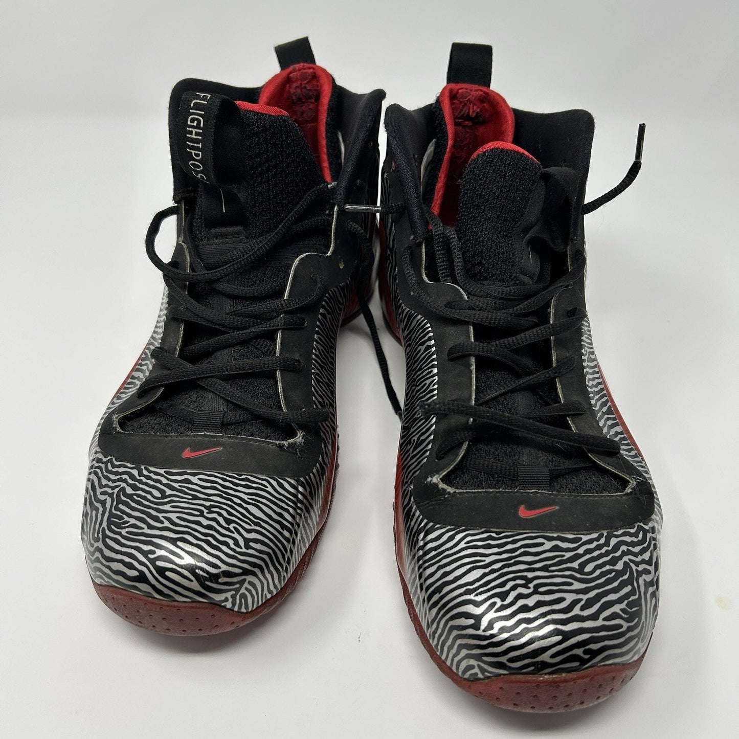 Nike Air Flightposite Exposed Zebra Sneakers Shoes 616765-001 Men's Size 9.5