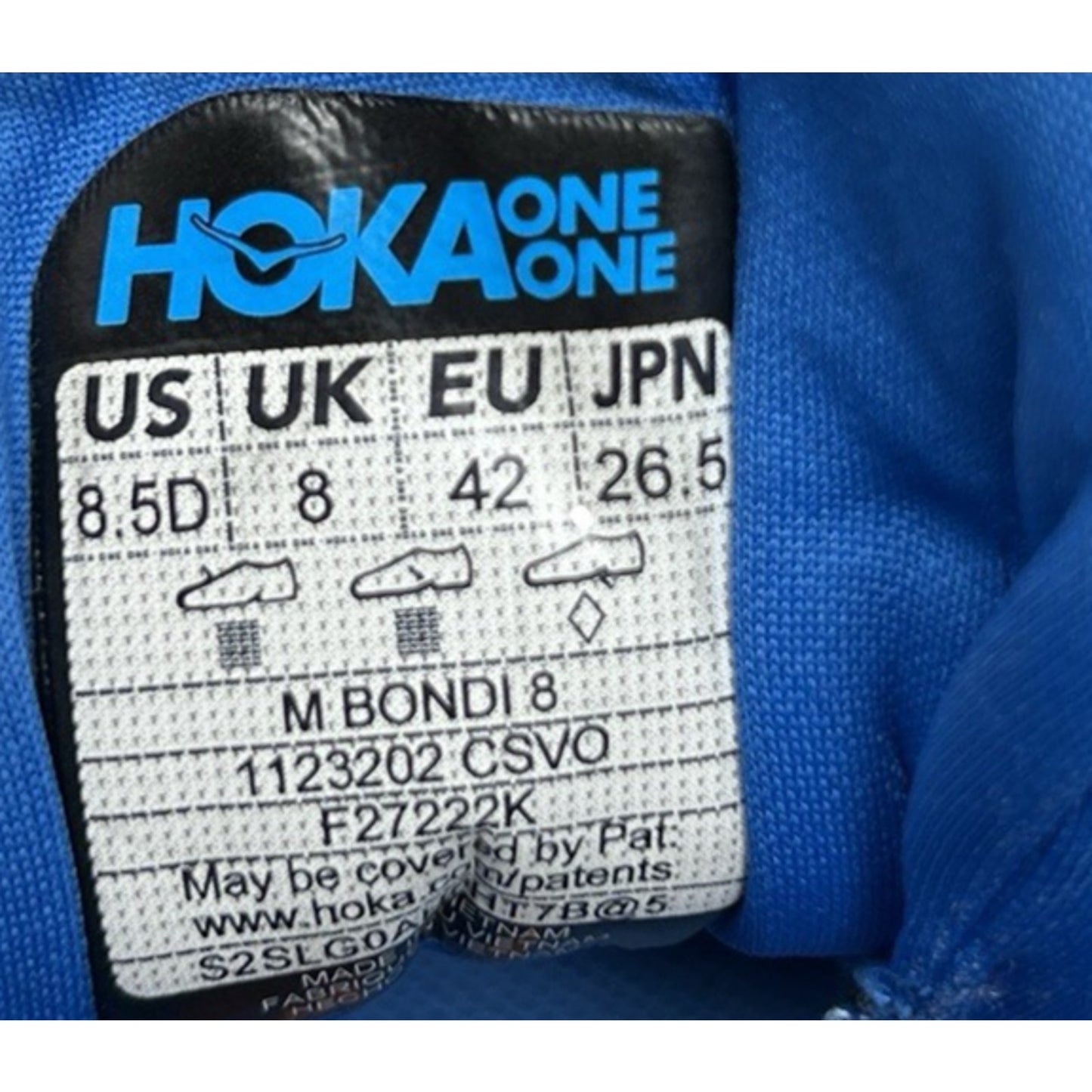 Men's 8.5 D M Hoka One One Bondi 8 1123202-CSVO Coastal Sky Vibrant Orange Shoe