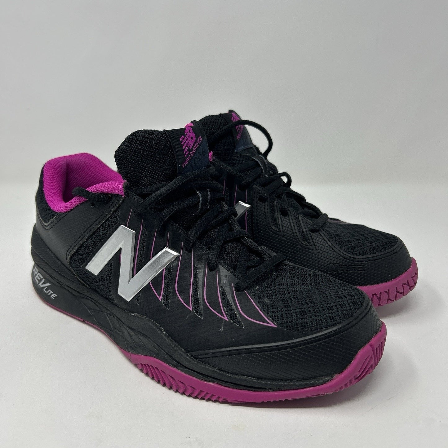 New Balance Womens Court WC1006WR Black Pink Revlite Tennis Athletic Shoes 7.5