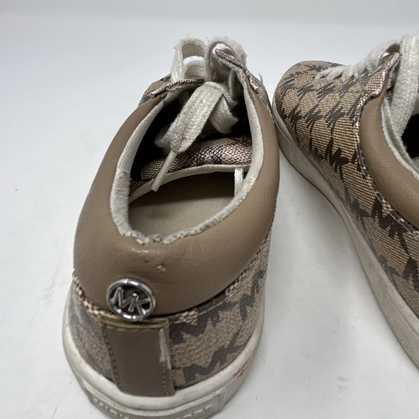 Michael Kors MK Signature Logo Canvas Lace Up Sneakers Mens Size 3 US