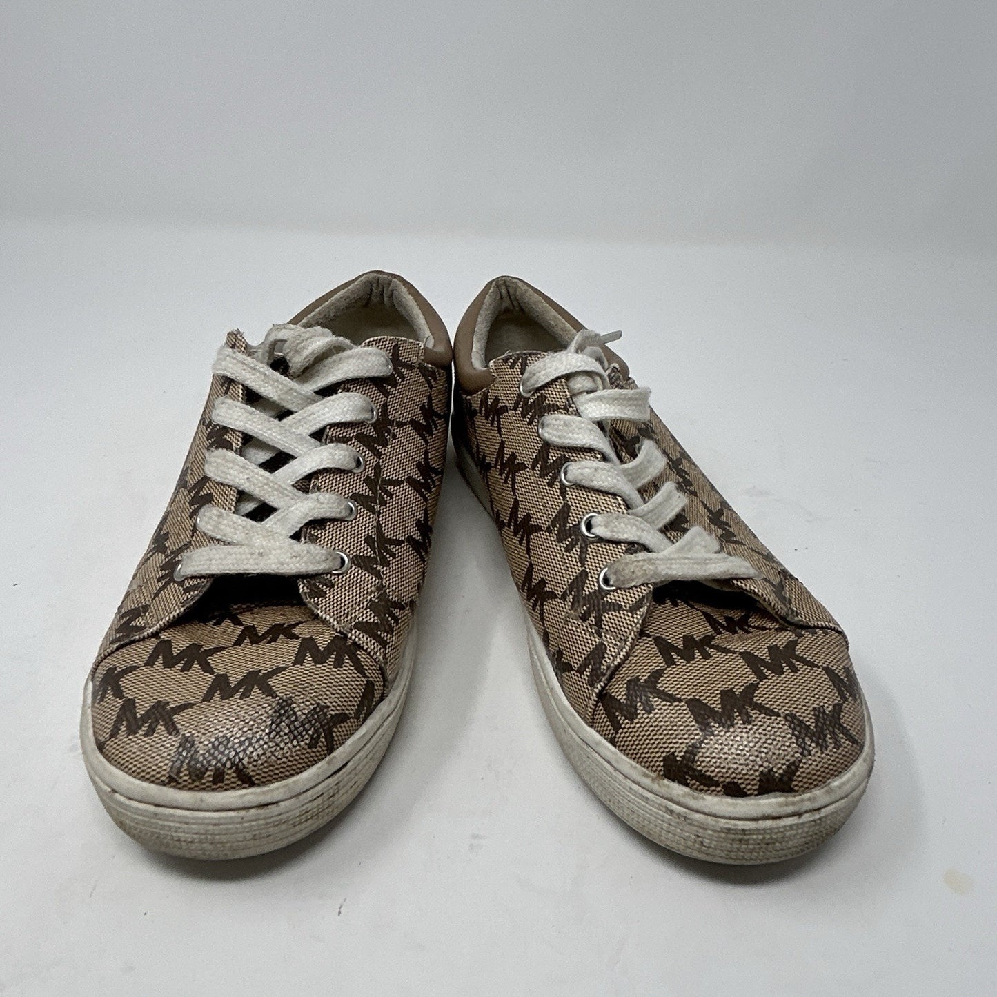 Michael Kors MK Signature Logo Canvas Lace Up Sneakers Mens Size 3 US