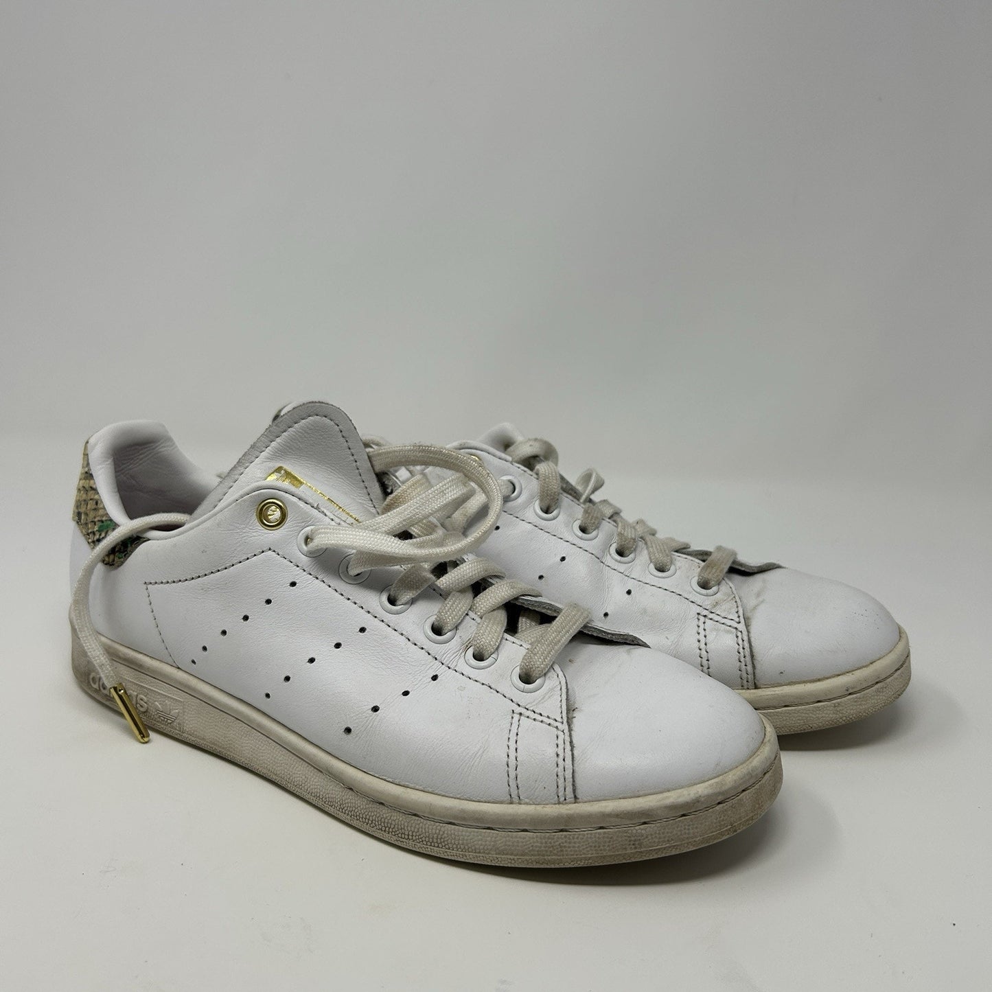 Adidas Stan Smith Womens 8.5 SNAKE SKIN FLORAL Mash Up White Leather Sneaker